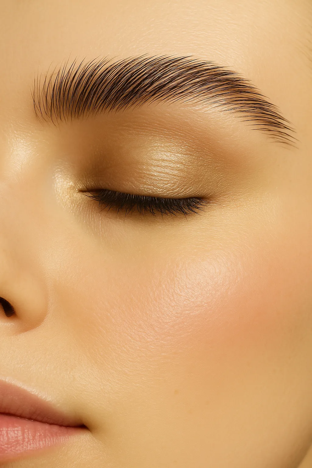 Laminated and tinted eyebrows finished at Eye Charm in Austin