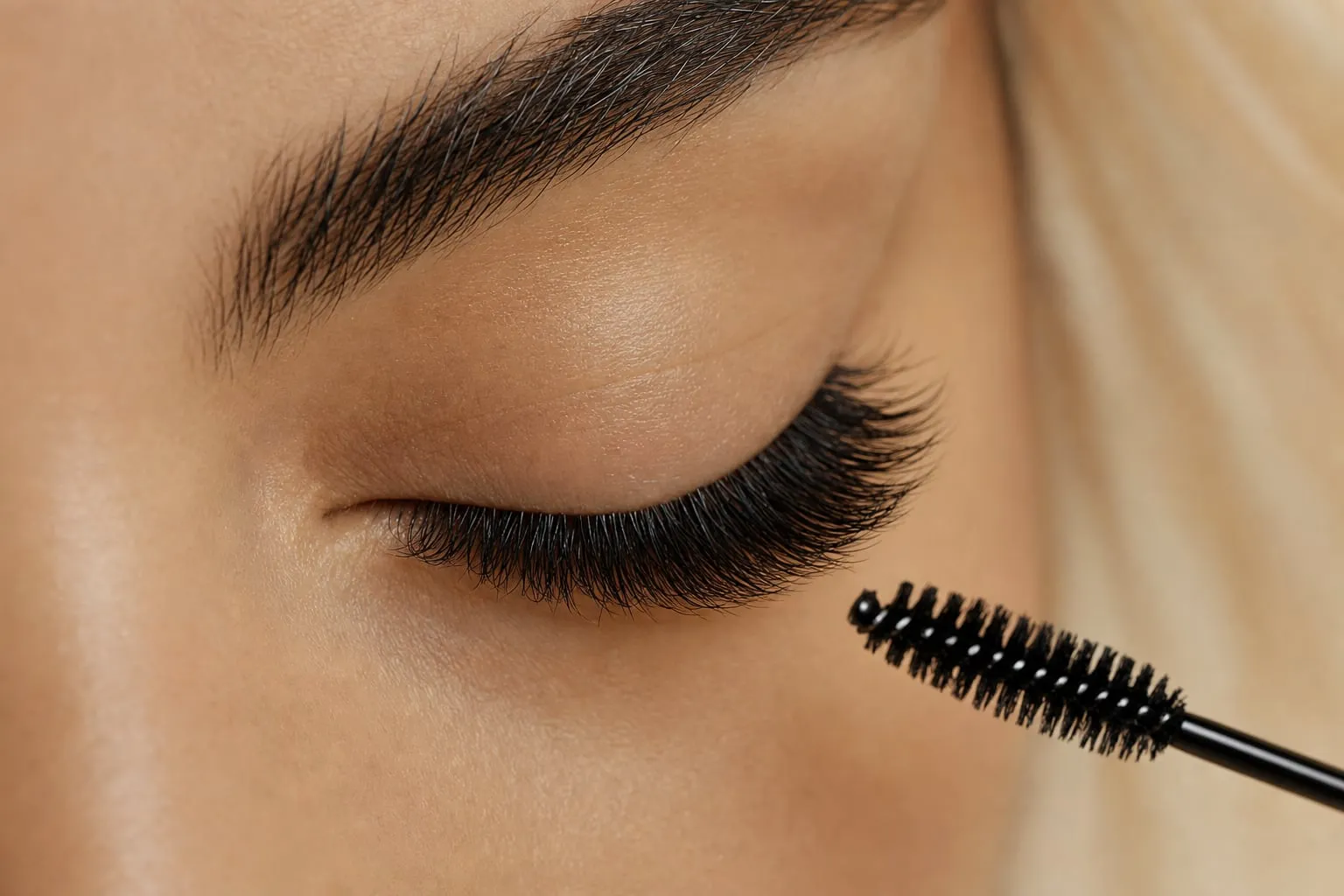 Lash extensions full enough that no mascara is needed