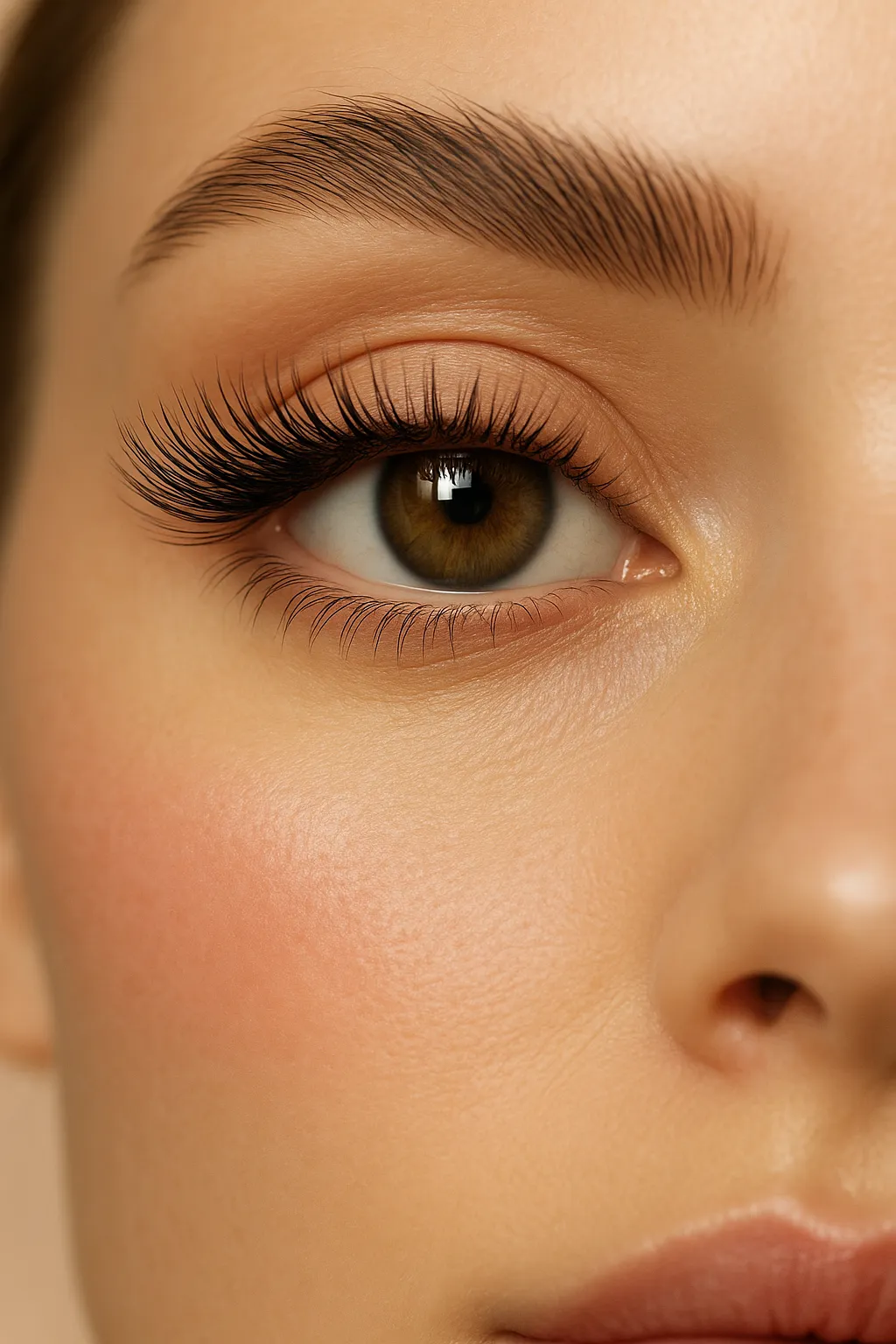 Natural classic eyelash extensions applied at Eye Charm in Austin