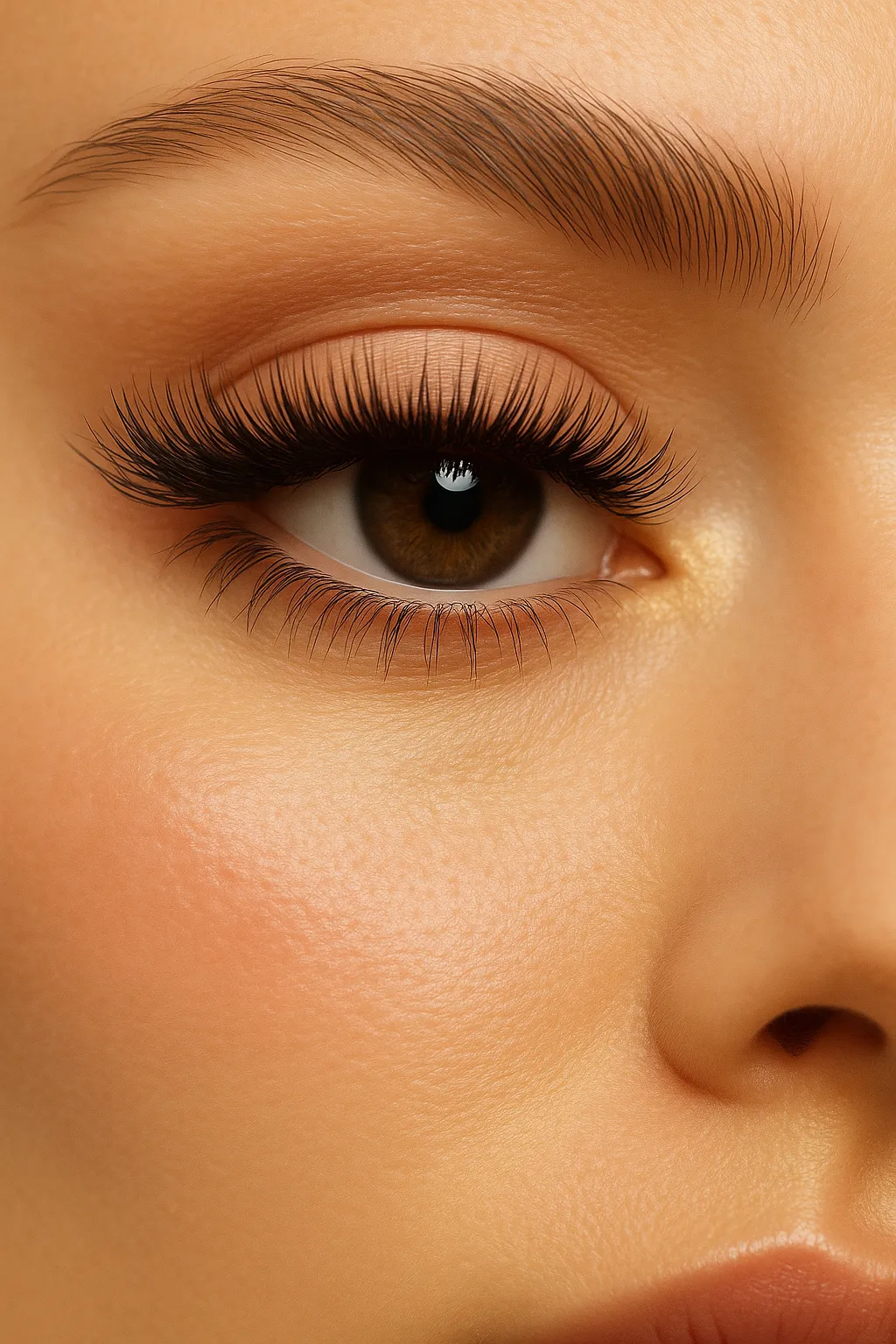 Hybrid eyelash extension set blending classic and volume at Eye Charm in Austin