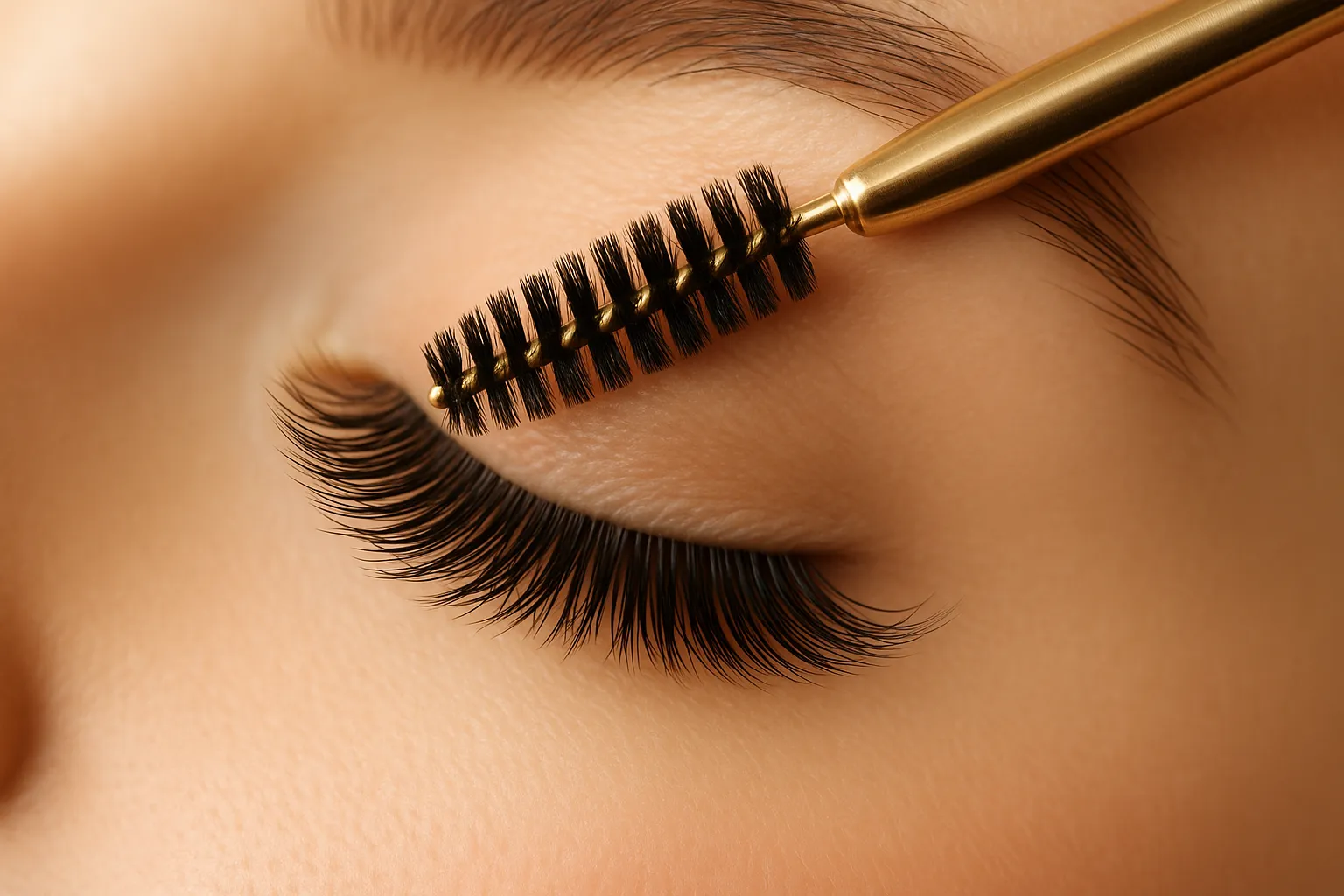 Cleaning eyelash extensions with a lash-safe foaming cleanser