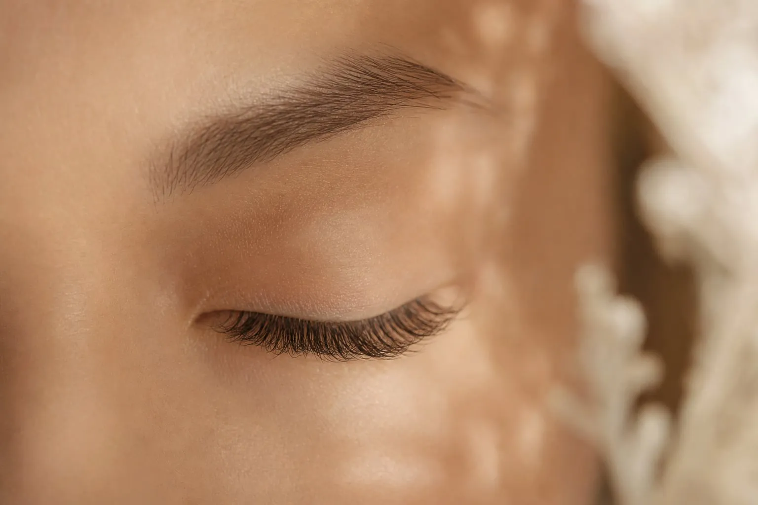 Gentle lash extension application for a client with sensitive eyes