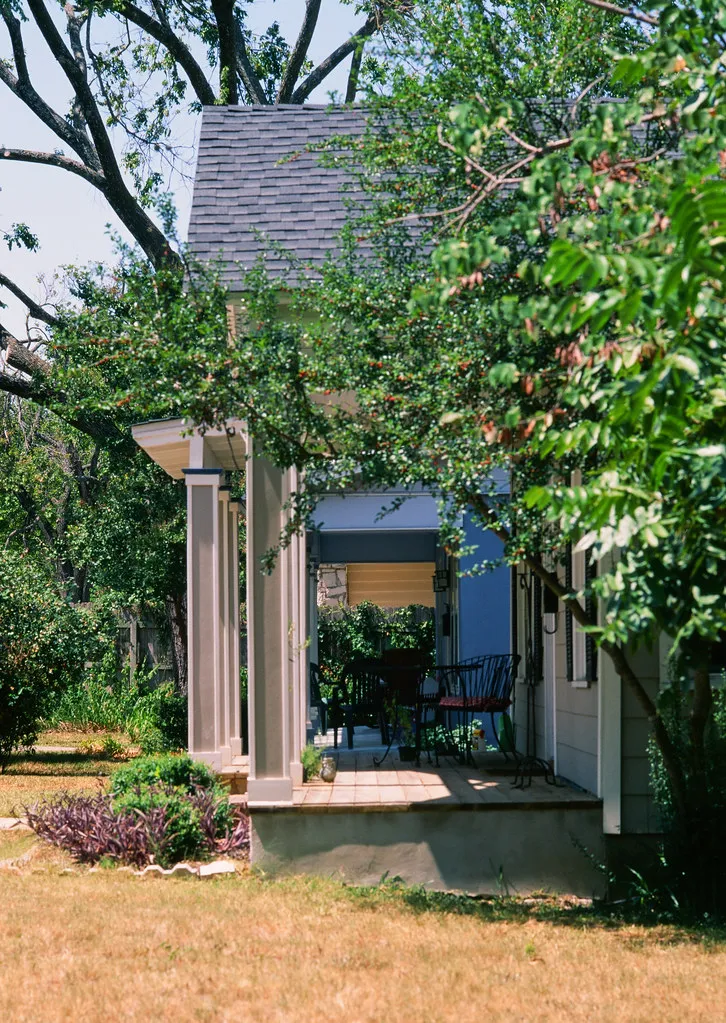 Front porches of classic bungalows in the Rosedale neighborhood, Austin